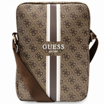 Guess PU 4G Printed Stripes Tablet Bag 10" Brown