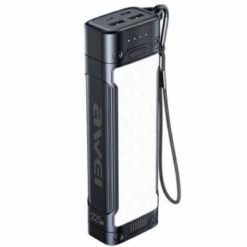 AWEI PowerBank P175K 20000mAh 22.5W czarny|black 2xUSB|PD + lampka LED