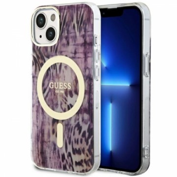 Guess GUHMP14SHLEOPWP iPhone 14 6.1" różowy|pink hardcase Leopard MagSafe