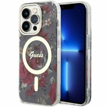 Guess GUHMP14LHCFWSA iPhone 14 Pro 6.1" zielony|khaki hardcase Flower MagSafe