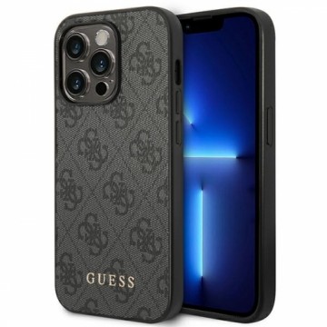 Guess GUHCP14XG4GFGR iPhone 14 Pro Max 6,7" szary|grey hard case 4G Metal Gold Logo