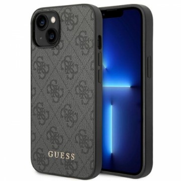 Guess GUHCP14SG4GFGR iPhone 14 6,1" szary|grey hard case 4G Metal Gold Logo