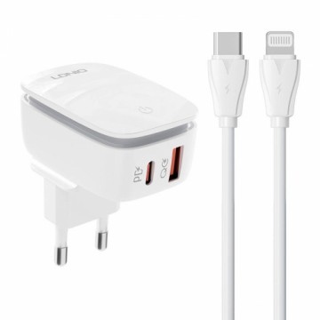 Wall charger  LDNIO A2425C USB, USB-C + USB-C - Lightning cable