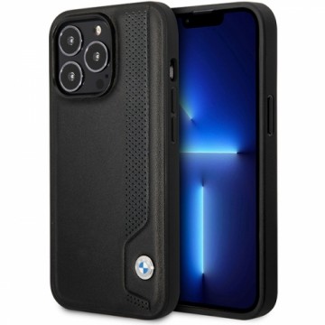 Etui BMW BMHCP14X22RBDK iPhone 14 Pro Max 6,7" czarny|black hardcase Leather Blue Dots