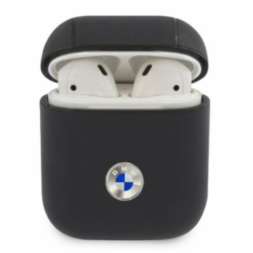 BMW BMA2SSLNA AirPods 1|2 cover granatowy|navy Geniune Leather Silver Logo