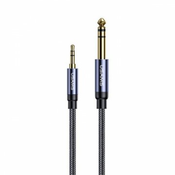 USAMS Adapter audio jack 3,5mm - 6,35mm 1.2m czarny|black SJ539YP01 (US-SJ539)