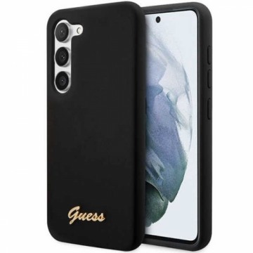 Guess GUHCS23MSLSMK S23+ S916 czarny|black hardcase Silicone Vintage Gold Logo