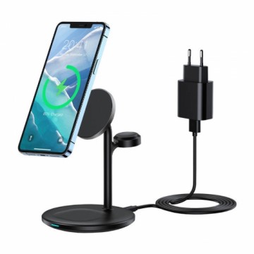 Wireless charger Choetech with stand 3in1 (black)