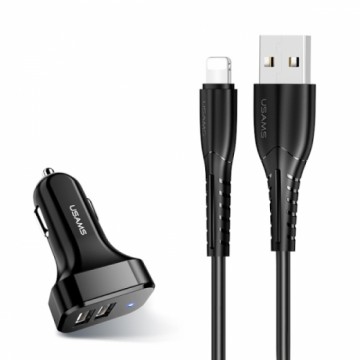 USAMS Ład. sam. 2xUSB C13 2,1A lightning czarny|black NTU35LC13TZ