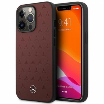 Mercedes MEHCP13LPSQRE iPhone 13 Pro | 13 6,1" czerwony|red hardcase Leather Stars Pattern