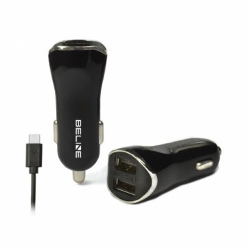 Ład. sam. Beline 2xUSB + USB-C 2,1A czarna|black