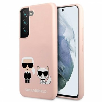 Karl Lagerfeld KLHCS22MSSKCI S22+ S906 hardcase jasno różowy|light pink Silicone Ikonik Karl & Choupette