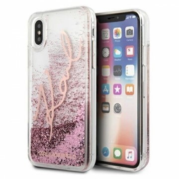 Karl Lagerfeld KLHCPXTRKSRG iPhone X|Xs różowo-złoty|rose gold Glitter Signature