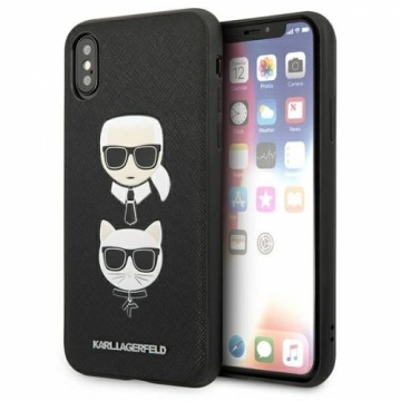 Karl Lagerfeld KLHCPXSAKICKCBK iPhone X|XS czarny|black hardcase Saffiano Karl&Choupette Head