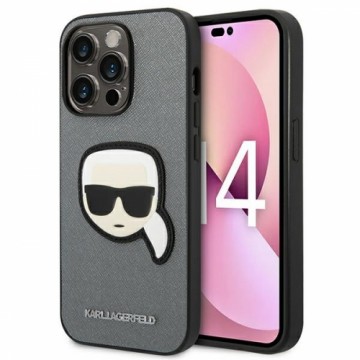 Karl Lagerfeld KLHCP14XSAPKHG iPhone 14 Pro Max 6,7" srebrny|silver hardcase Saffiano Karl`s Head Patch