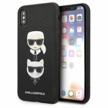 Karl Lagerfeld KLHCI65SAKICKCBK iPhone XS Max czarny|black hardcase Saffiano Karl&Choupette Head