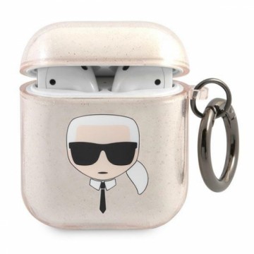 Karl Lagerfeld KLA2UKHGD AirPods cover złoty|gold Glitter Karl`s Head