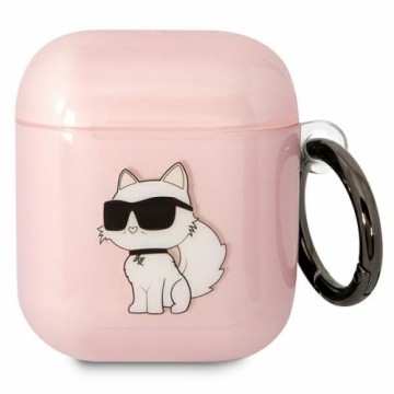 Karl Lagerfeld KLA2HNCHTCP Airpods 1|2 cover różowy|pink Ikonik Choupette