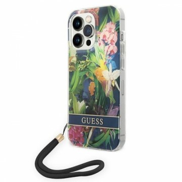 Guess GUOHCP14LHFLSB iPhone 14 Pro 6,1" niebieski|blue hardcase Flower Strap