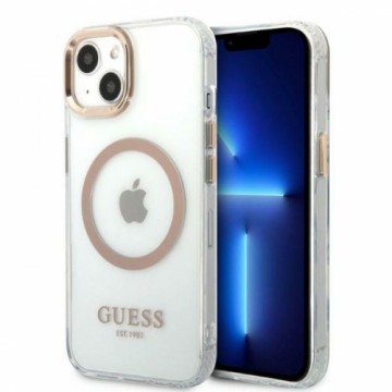 Guess GUHMP13MHTRMD iPhone 13 6,1" złoty|gold hard case Metal Outline Magsafe