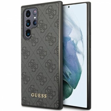 Guess GUHCS23LG4GFGR S23 Ultra S918 szary|grey hardcase 4G Metal Gold Logo