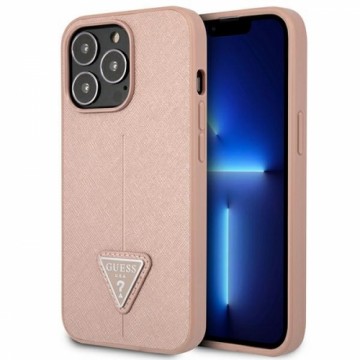 Guess GUHCP14XPSATLP iPhone 14 Pro Max 6,7" różowy|pink hardcase SaffianoTriangle Logo