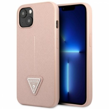 Guess GUHCP14SPSATLP iPhone 14 6,1" różowy|pink hardcase SaffianoTriangle Logo