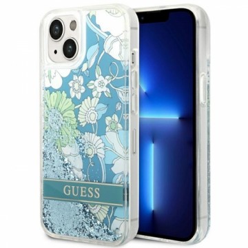 Guess GUHCP14SLFLSN iPhone 14 6,1" zielony|green hardcase Flower Liquid Glitter