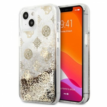 Guess GUHCP13SLGPEGO iPhone 13 mini 5,4" złoty|gold hardcase Peony Liquid Glitter