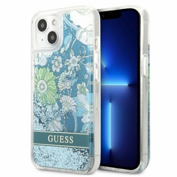 Guess GUHCP13SLFLSN iPhone 13 mini 5,4" zielony|green hardcase Flower Liquid Glitter