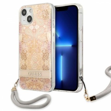 Guess GUHCP13SHFLSD iPhone 13 mini 5,4" złoty|gold hardcase Flower Strap