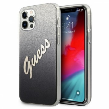 Guess GUHCP12MPCUGLSBK iPhone 12|12 Pro 6,1" czarny|black hardcase Glitter Gradient Script