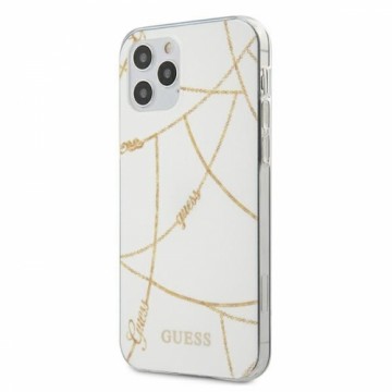 Guess GUHCP12LPCUCHWH iPhone 12 Pro Max 6,7"  biały|white hardcase Gold Chain Collection