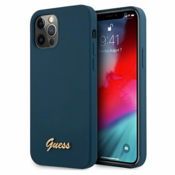 Guess GUHCP12LLSLMGBL iPhone 12 Pro Max 6,7" niebieski|blue hardcase Metal Logo Script