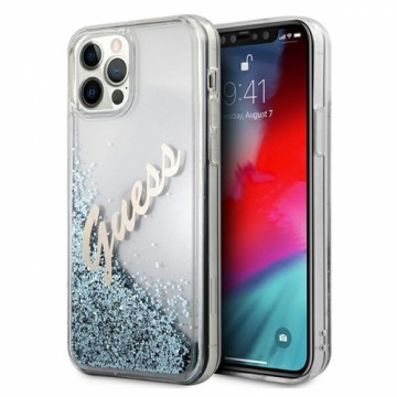 Guess GUHCP12LGLVSBL iPhone 12 Pro Max 6,7" niebieski|blue hardcase Glitter Vintage Script