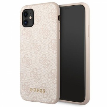 Guess GUHCN61G4GFPI iPhone 11 6,1" różowy|pink hard case 4G Metal Gold Logo