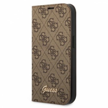 Guess GUBKP14SHG4SHW iPhone 14 6,1" brązowy|brown book 4G Vintage Gold Logo