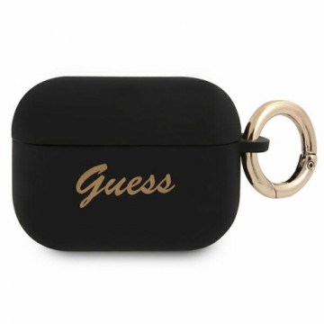 Guess GUAPSSSK AirPods Pro cover czarny|black Silicone Vintage Script