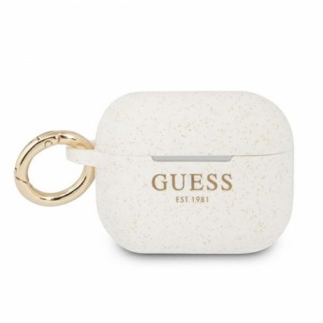 Guess GUAPSGGEH AirPods Pro cover biały|white Silicone Glitter