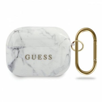 Guess GUACAPTPUMAWH AirPods Pro cover biały|white Marble Collection