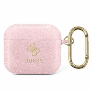 Guess GUA3UCG4GP AirPods 3 cover różowy|pink Glitter Collection