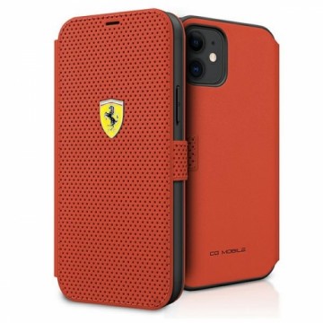 Ferrari FESPEFLBKP12SRE iPhone 12 mini 5,4" czerwony|red book On Track Perforated