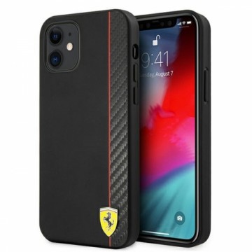 Ferrari FESAXHCP12SBK iPhone 12 mini 5,4" czarny|black hardcase On Track Carbon Stripe