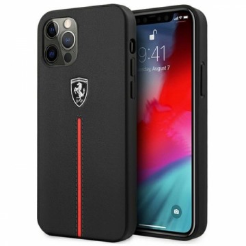 Ferrari FEOMSHCP12LBK iPhone 12 Pro Max czarny|black hardcase Off Track Leather Nylon Stripe