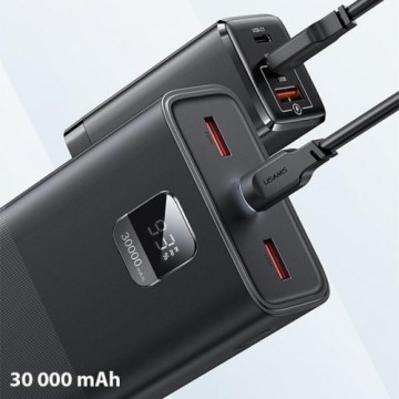 USAMS Powerbank PB68 30000mAh 65W QC3.0+PD Fast Charge + kabel USB-C|USB-C 100W czarny|black ATXLOGTC01 (US-CD185)