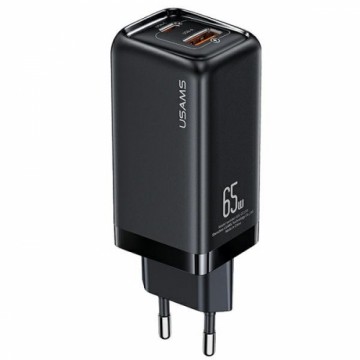 USAMS Ład. siec. 1xUSB-C+1xUSB T47 65W PD Fast Charging Super Si czarny|black CC153TC01  (US-CC153)