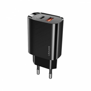 USAMS Ład. siec. 1xUSB-C+1xUSB T35 20W (only head) PD3.0 +QC3.0 Fast Charging czarny|black CC121TC02 (US-CC121)