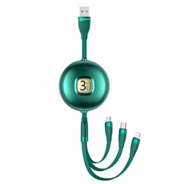 USAMS Kabel U69 3w1 1m zielony|green (lightning|microUSB|USB-C) SJ508USB03 (US-SJ508)