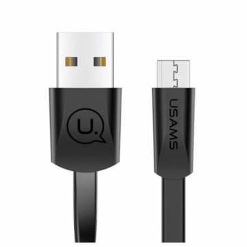 USAMS Kabel płaski U2 microUSB 1,2m czarny|black SJ201MIC01 (US-SJ201)