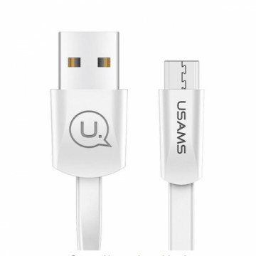 USAMS Kabel płaski U2 microUSB 1,2m bialy|white SJ201MIC02 (US-SJ201)